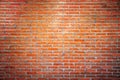 Empty orange brick wall background texture with spot light in the middle. Royalty Free Stock Photo