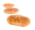 Empty orange crab shells isolated on white Royalty Free Stock Photo
