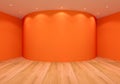 Empty Orange Curve Room