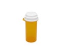 Empty orange Medicine or pill bottle on isolated white background