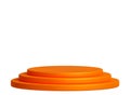 Empty orange plinth for product presentation