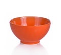 Empty ornge ceramic bowl isolated white background Royalty Free Stock Photo