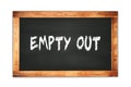 EMPTY  OUT text written on wooden frame school blackboard Royalty Free Stock Photo