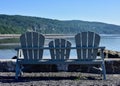 Empty outdoor Adirondack chairs Royalty Free Stock Photo