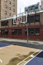 Empty outdoor basketball court