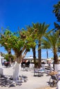 Empty Outdoor Cafe Terrace, Djerba Street Market, Tunisia