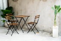 empty outdoor patio table and chair Royalty Free Stock Photo