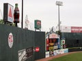 Empty outfield with ads on wall Royalty Free Stock Photo