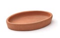 Empty oval clay baking pan