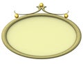 Empty oval picture frame 3d Royalty Free Stock Photo