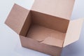 Empty packaging cardboard carton box, top view. Royalty Free Stock Photo