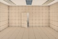 Empty padded cell with opened door. 3D rendering Royalty Free Stock Photo