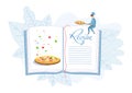 Empty Pages of Pizza Recipe Cook Book Illustration