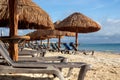 Empty Palapa Beach Chairs Royalty Free Stock Photo