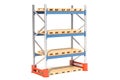 Empty pallet rack. 3D rendering Royalty Free Stock Photo