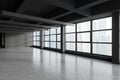 Empty panoramic gray office interior