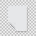 Empty paper blank sheet A4 with curl corner Royalty Free Stock Photo