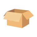 Empty paper box Cartoon vector illustration isolated object Royalty Free Stock Photo