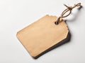 empty paper tag with space for text on color background Royalty Free Stock Photo