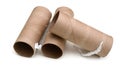 Empty paper in toilet rolls or bath tissues Royalty Free Stock Photo