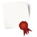 Empty paper with wax seal Royalty Free Stock Photo