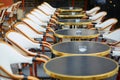 Empty Parisian outdoor cafe on Montmartre Royalty Free Stock Photo