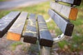 Empty park bench Royalty Free Stock Photo