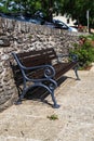 Empty park bench Royalty Free Stock Photo