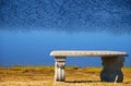 Empty Park Bench by Lake Royalty Free Stock Photo