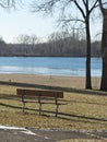 An empty Park Bench Royalty Free Stock Photo