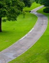 Empty park Pedestrian Walkway road Royalty Free Stock Photo