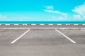 Empty parking area with sea Royalty Free Stock Photo