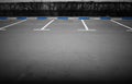 Empty parking with blue limiters transportation background