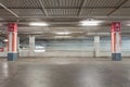 Empty parking garage underground interior in apartment or in sup Royalty Free Stock Photo