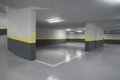 Empty parking garage underground interior in apartment Royalty Free Stock Photo