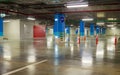 Empty parking garage underground interior in apartment or in supermarket Royalty Free Stock Photo