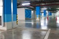 Empty parking garage underground interior in apartment or in supermarket Royalty Free Stock Photo