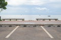 Empty parking lot against sea Royalty Free Stock Photo