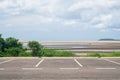 Empty parking lot against sea Royalty Free Stock Photo