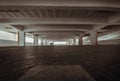 Empty parking lot building. Perspective view of carpark area in the afternoon Royalty Free Stock Photo