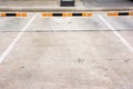 Empty parking lot with parking stalls with white lines marked background. Vacant parking space background