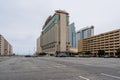 Empty parking lot at Showboat Casino in Atlantic City on New Jersey coastline