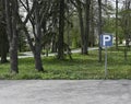 Empty parking and parking sign, deadpan photography Royalty Free Stock Photo