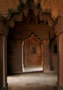 Empty passage in an abandoned temple, India Royalty Free Stock Photo