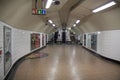 Empty passage deep in the London Underground. Royalty Free Stock Photo