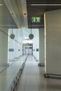 Empty passageway at the Budapest International Airport during the covid-19 pandemic