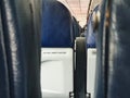 Empty passenger airliner, interior of the passenger airplane, travel, transportation,flying design concept Royalty Free Stock Photo