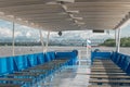 Empty passenger seats on a pleasure boat Royalty Free Stock Photo