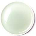 Empty pastel green plate on white background