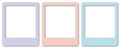 Empty pastel photo geometric shape frame on white background.